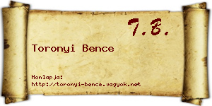 Toronyi Bence névjegykártya